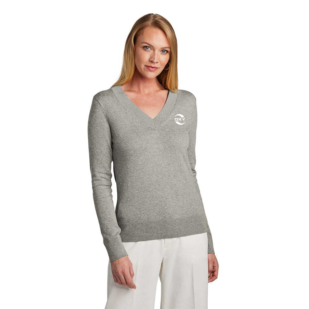 Brooks Brothers Cotton Stretch V-Neck Women's Sweater