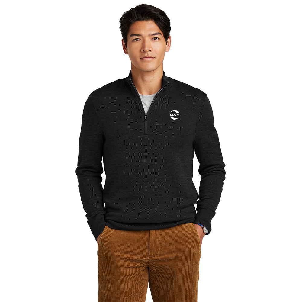 Brooks Brothers Washable Merino Men's Birdseye Qtr-Zip