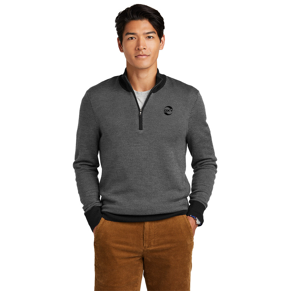 Brooks Brothers Washable Merino Men's Birdseye Qtr-Zip