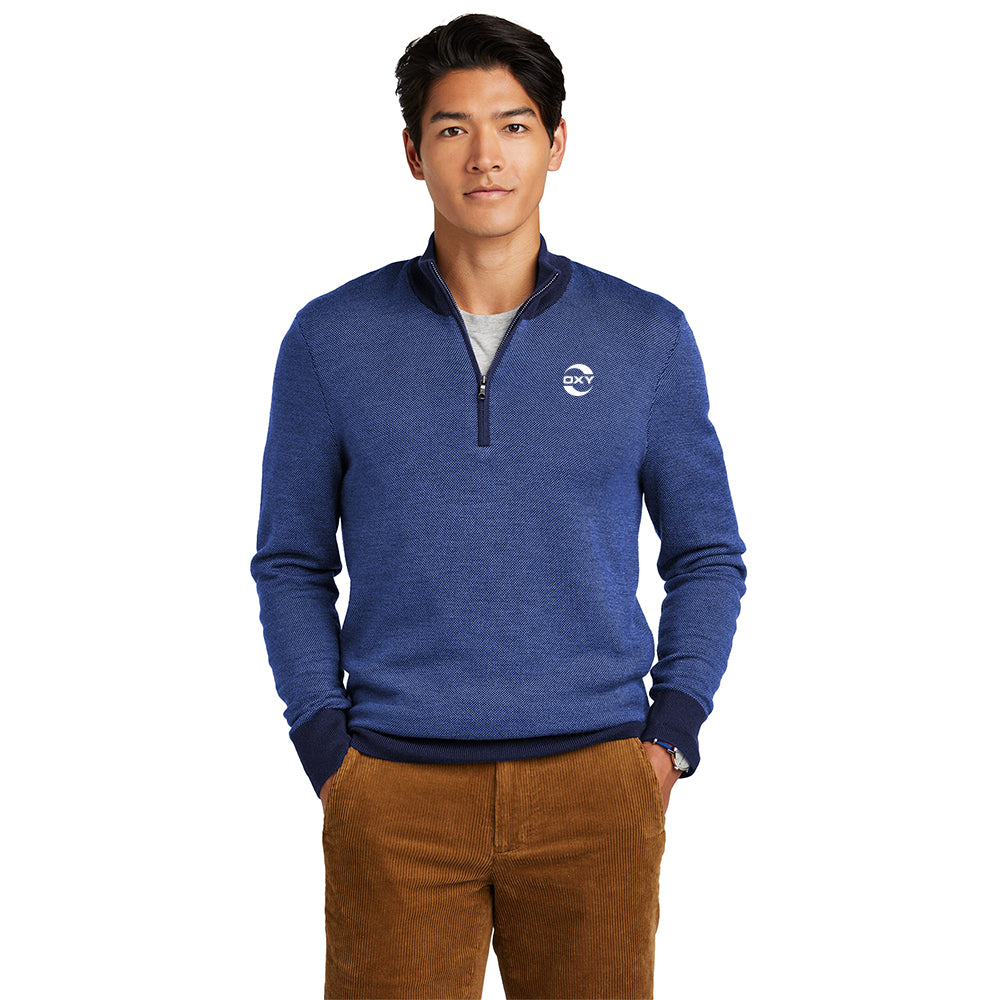 Brooks Brothers Washable Merino Men's Birdseye Qtr-Zip