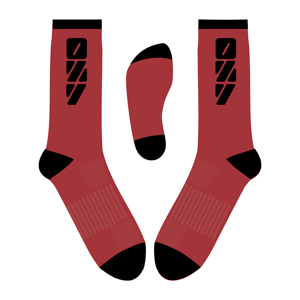 Red Oxy Crew Socks