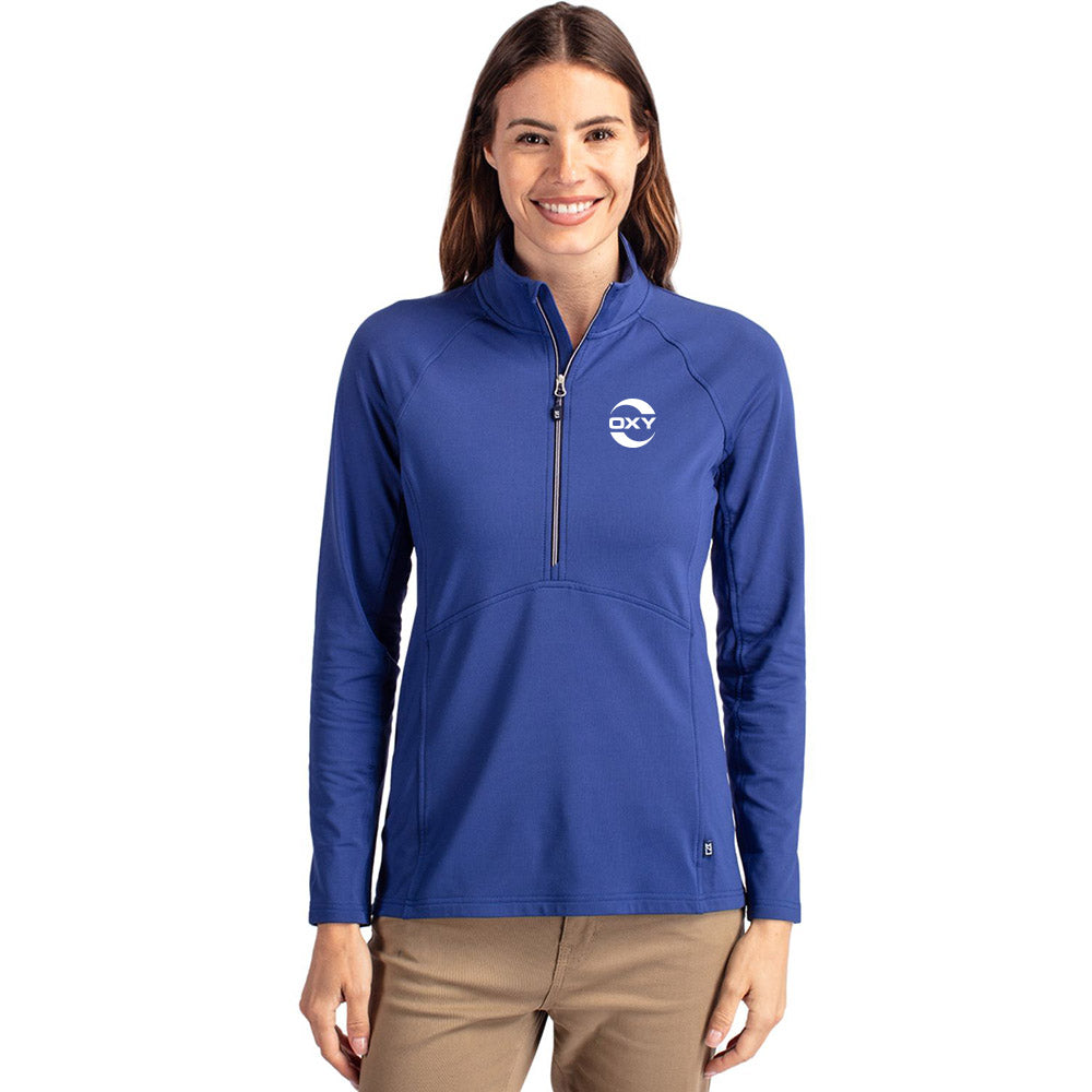 Cutter & Buck Adapt Recycled Soft Knit Stretch Womens Half Zip Pullover