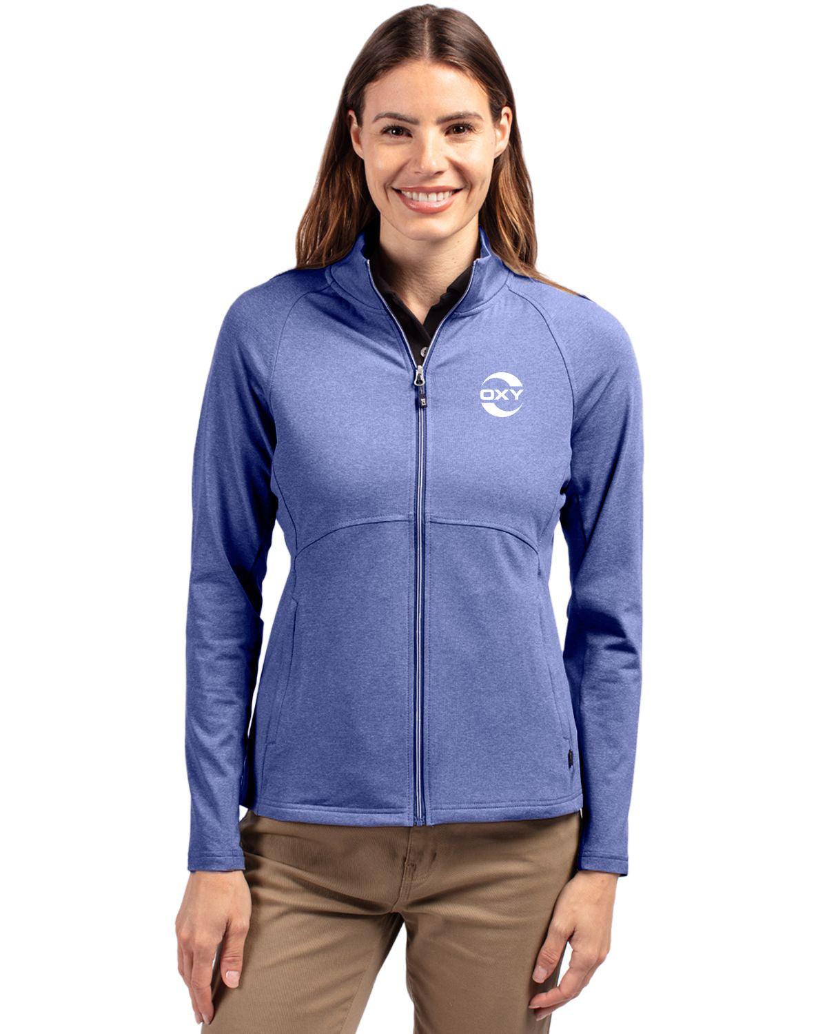 Cutter & Buck Adapt Eco Knit Heather Recycled Womens Full Zip