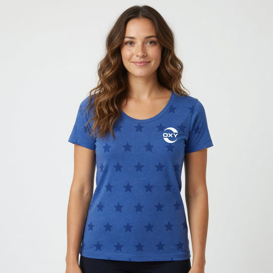 Women's Star Print Scoop Neck T-shirt