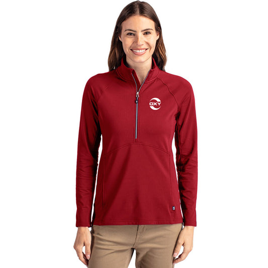 Cutter & Buck Adapt Recycled Soft Knit Stretch Womens Half Zip Pullover