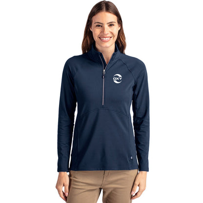 Cutter & Buck Adapt Recycled Soft Knit Stretch Womens Half Zip Pullover