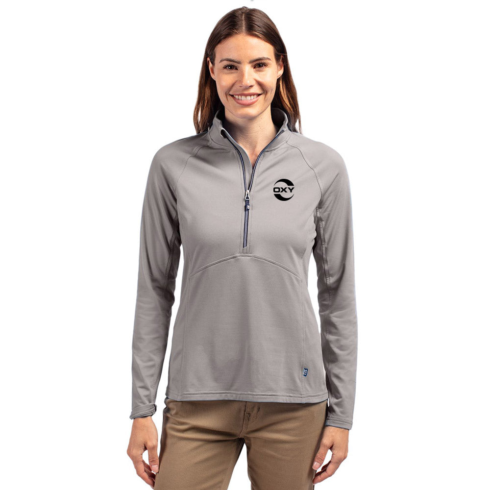 Cutter & Buck Adapt Recycled Soft Knit Stretch Womens Half Zip Pullover