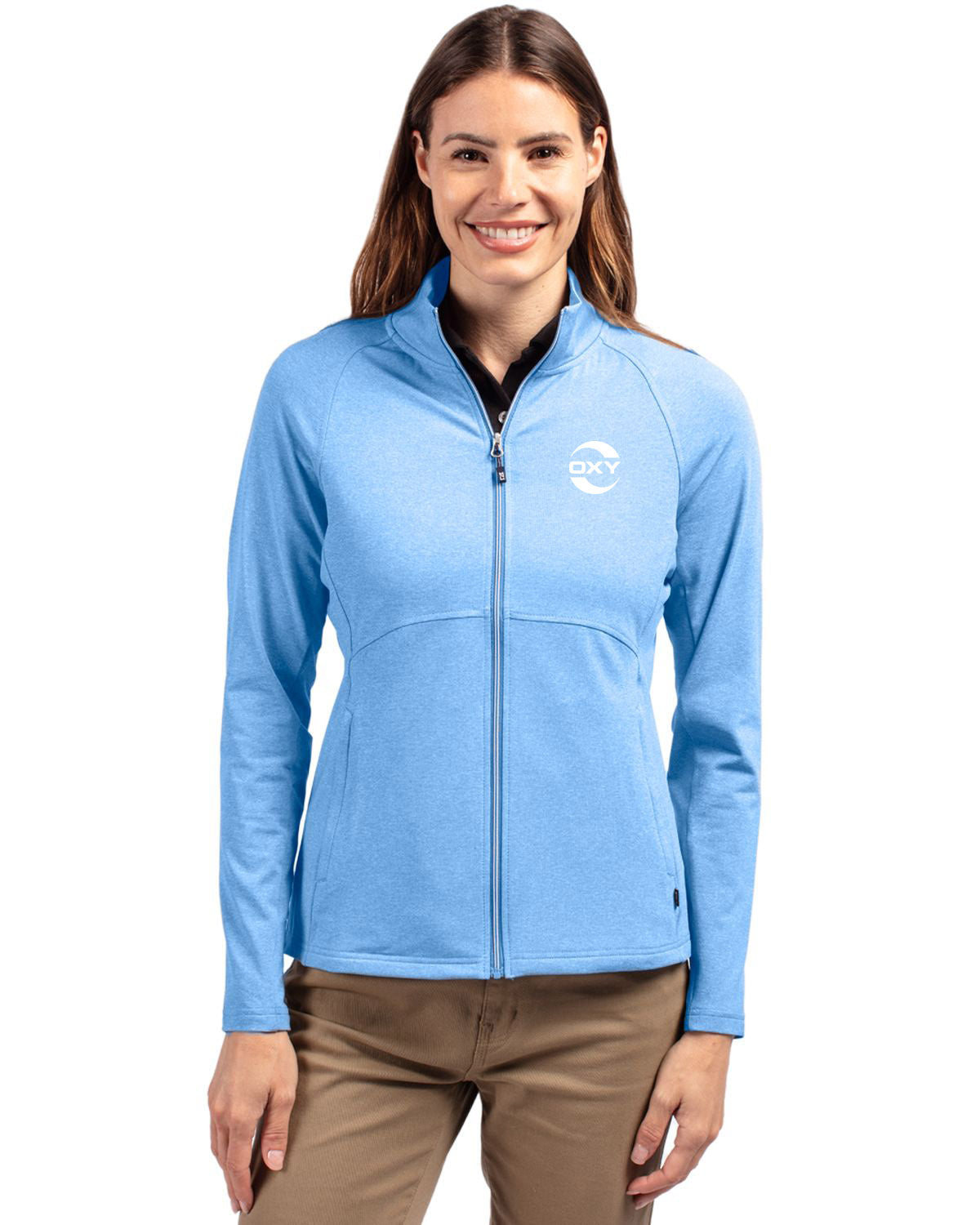 Cutter & Buck Adapt Eco Knit Heather Recycled Womens Full Zip